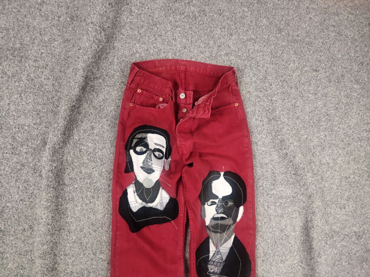 Levi's Vintage 90's Levis 501 Sashiko Patchwork Face Jeans watanabe Size 31" - 2 Thumbnail