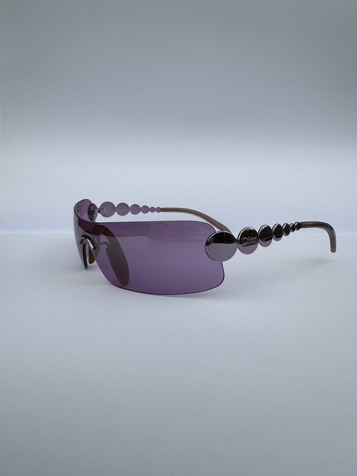 image of Dior Sunglasses Ruthenium Millenium Mask Sunglasses Y2K in Purple, Men's