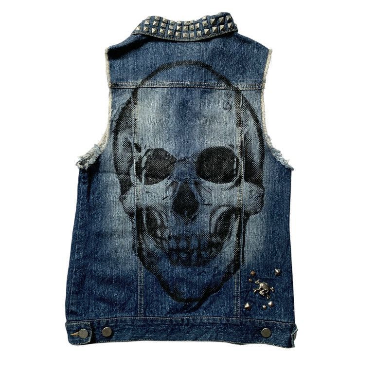 Japanese Brand Glad news japan skull y2k punk grunge denim vest Size US S / EU 44-46 / 1 - 1 Thumbnail