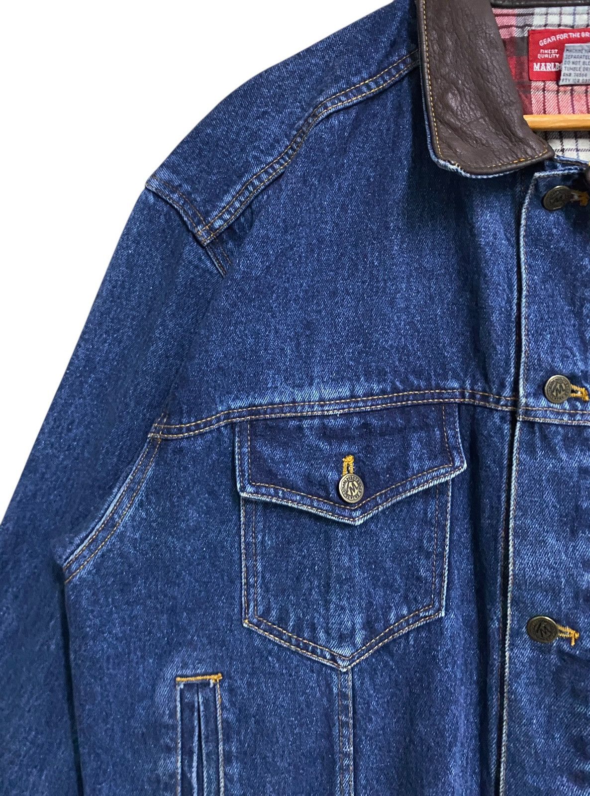 Marlboro Vintage Brand Marlboro Leather Denim Trucker Jacket 1990s Size US M / EU 48-50 / 2 - 3 Thumbnail