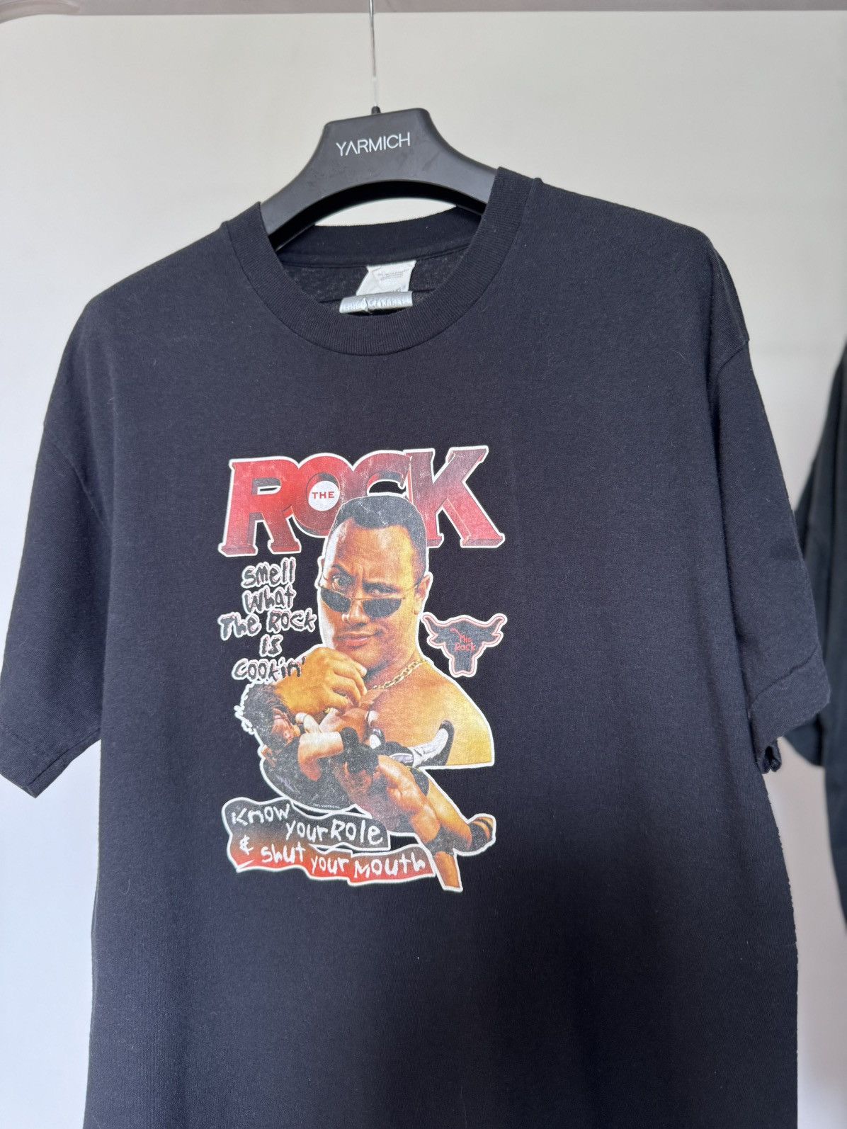 WWE Vintage 90s WWE The Rock Dwayne Johnson Single Stitching Tee Size US L / EU 52-54 / 3 - 3 Thumbnail