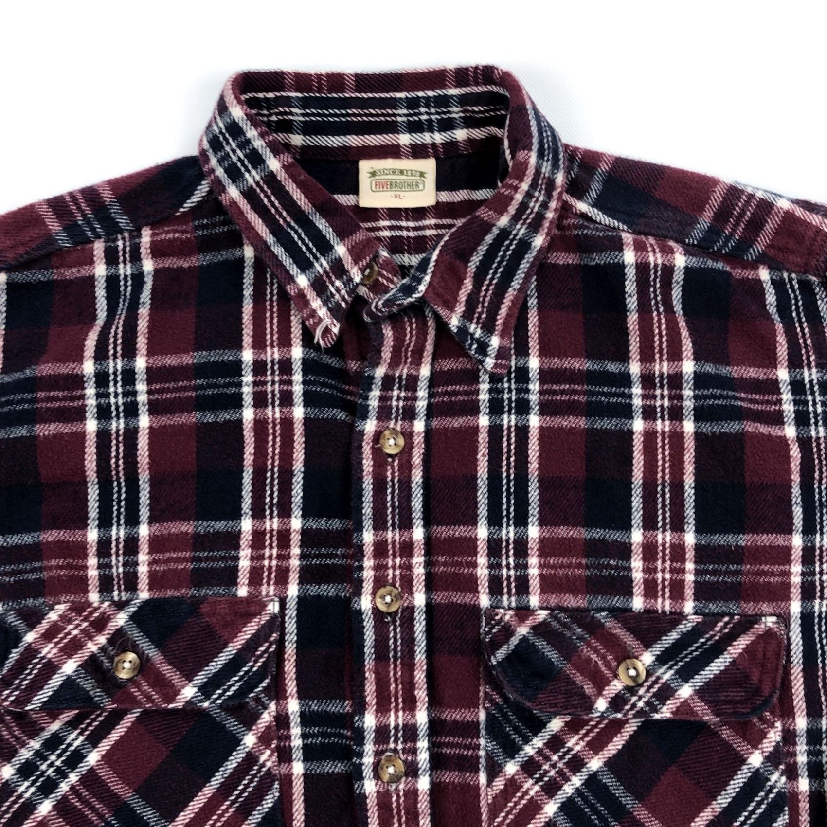 Vintage FiveBrother Men XL Plaid Flannel Shirt Long Sleeve Button-Down Workwear Vintage Size US XL / EU 56 / 4 - 3 Thumbnail