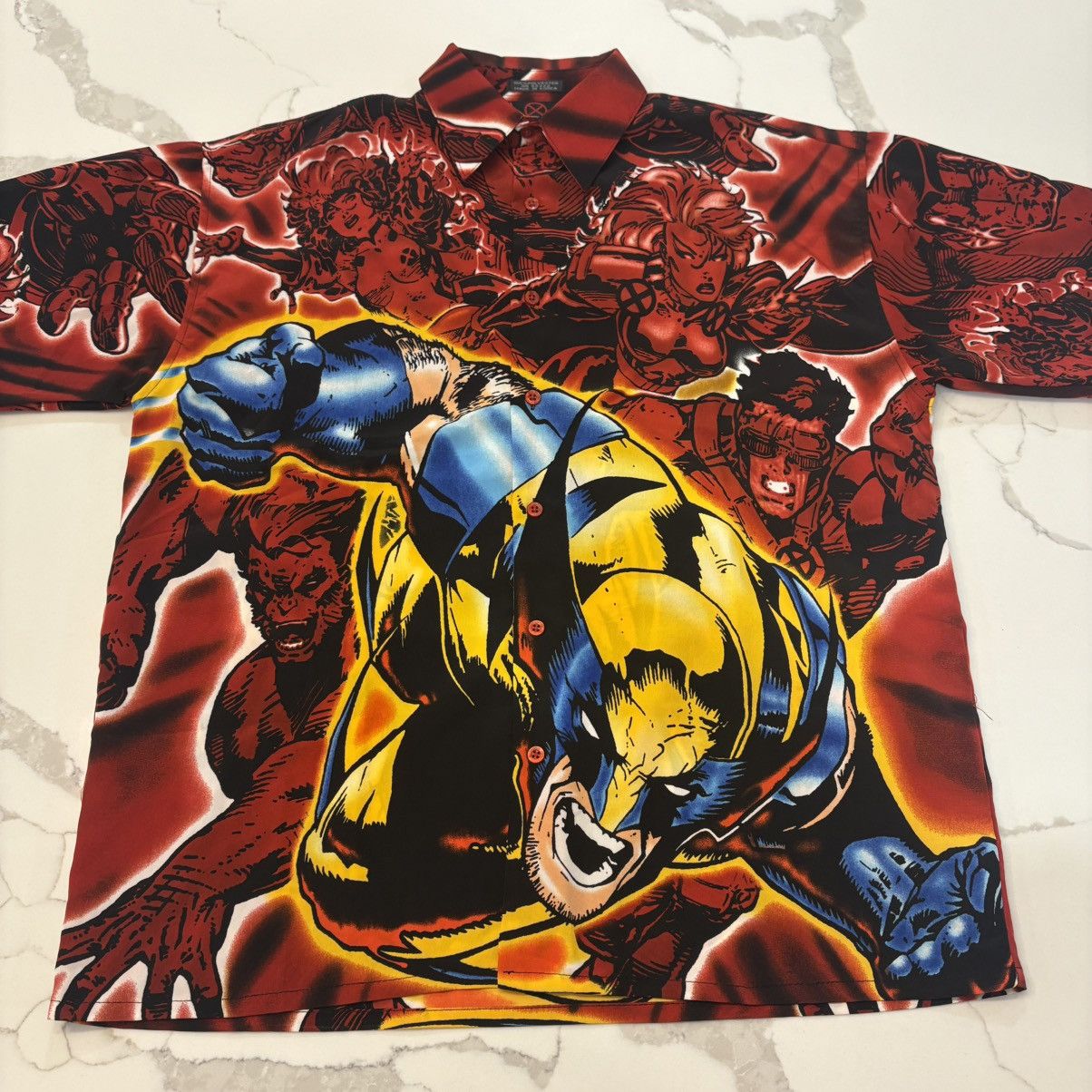 Marvel Comics × Vintage Vintage Marvel Wolverine AOP Button Up Size US M / EU 48-50 / 2 - 1 Thumbnail