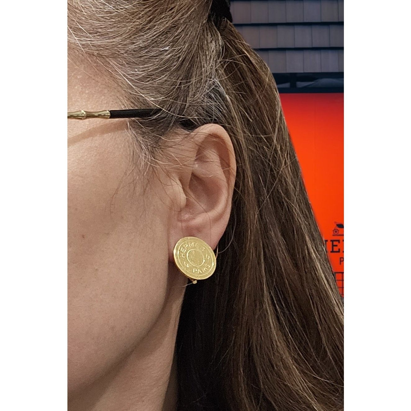 Hermes Hermès Clou de Selle Gold Clip-On Earring Size ONE SIZE - 2 Thumbnail
