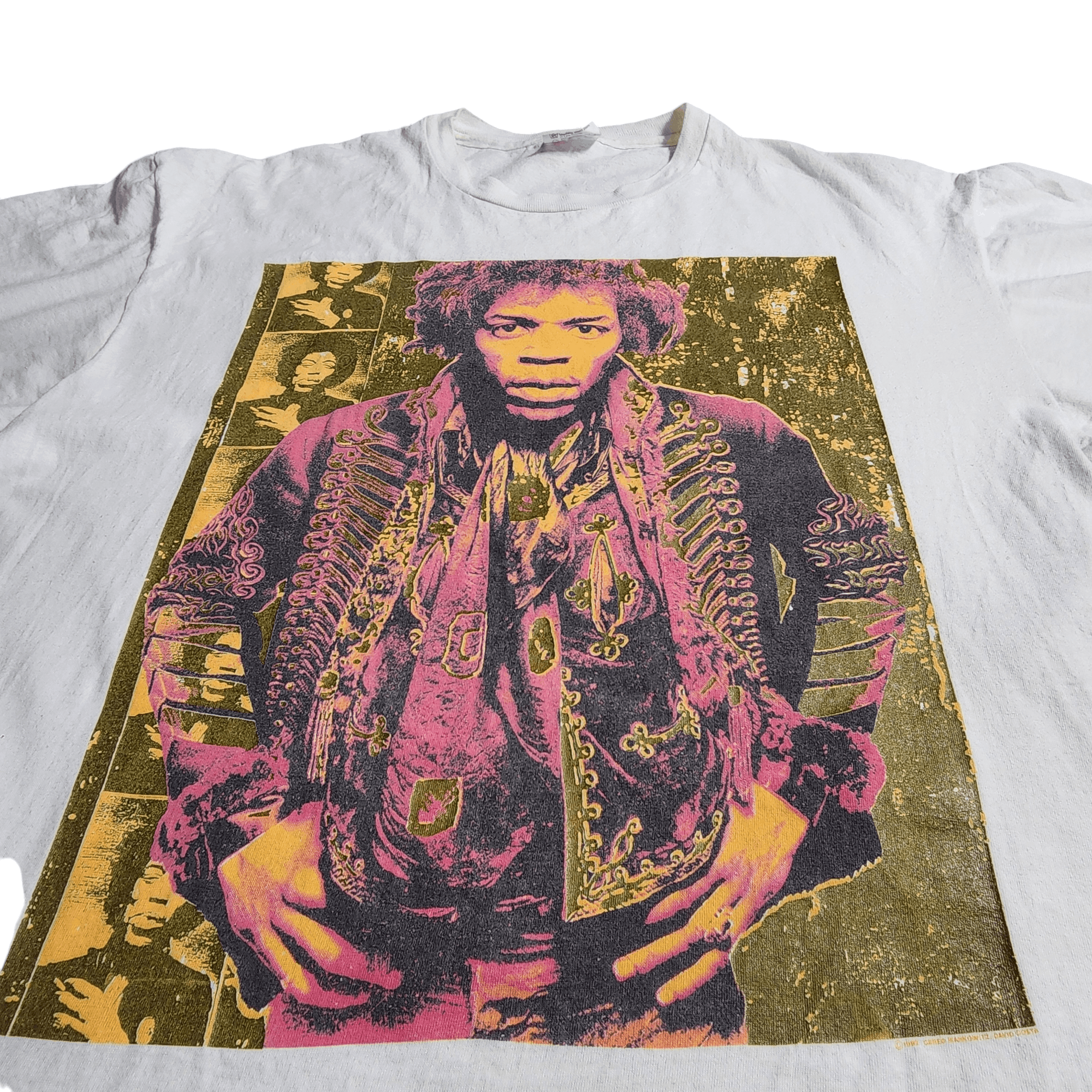 Band Tees × Jimi Hendrix × Vintage Vintage 1992 Jimi Hendrix Gered Mankowitz shirt promo tee Size US L / EU 52-54 / 3 - 1 Thumbnail