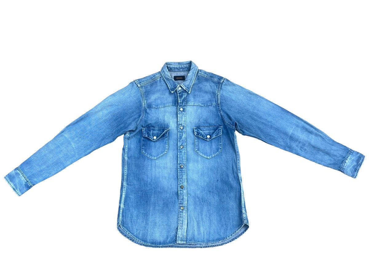 Chimala Chimala Japan Rips Distressed Chambray Western Shirt Size US S / EU 44-46 / 1 - 1 Thumbnail