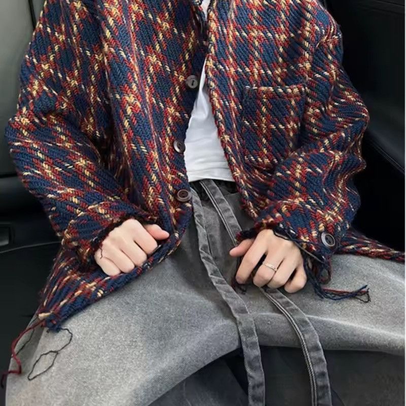 Other Vintage Retro Plaid Tassel Woolen Loose Jacket Size US XL / EU 56 / 4 - 4 Thumbnail