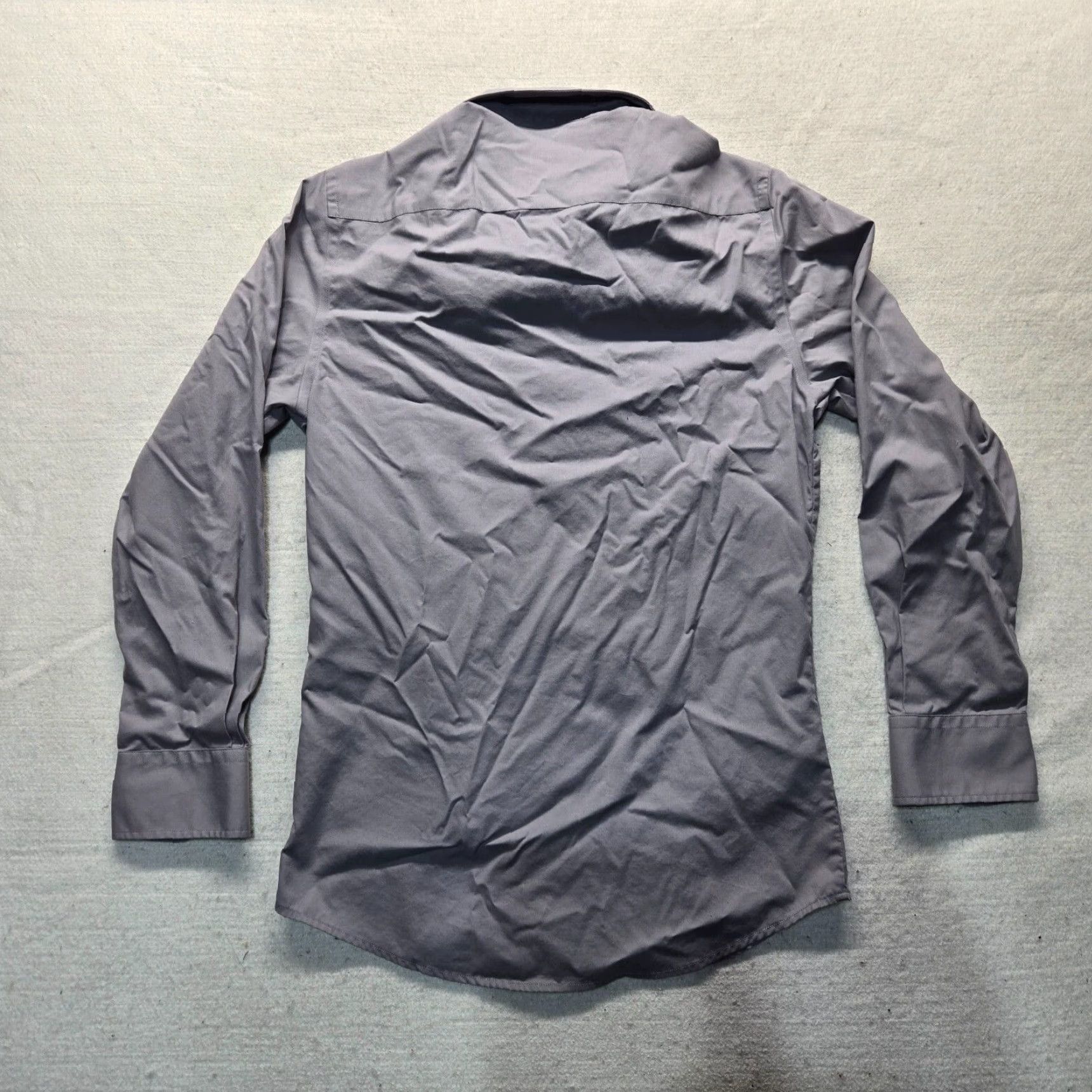 Haggar Haggar Dress Shirt Solid Gray Slim 14.5 32/33 Adult Men Shirt Slimming Button-Down Button Up Neckline Collared Size 40R - 7 Thumbnail