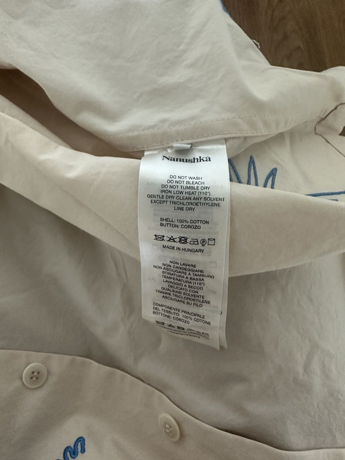 Nanushka Nanushka Bodil Camp Shirt Creme Size US S / EU 44-46 / 1 - 4 Thumbnail