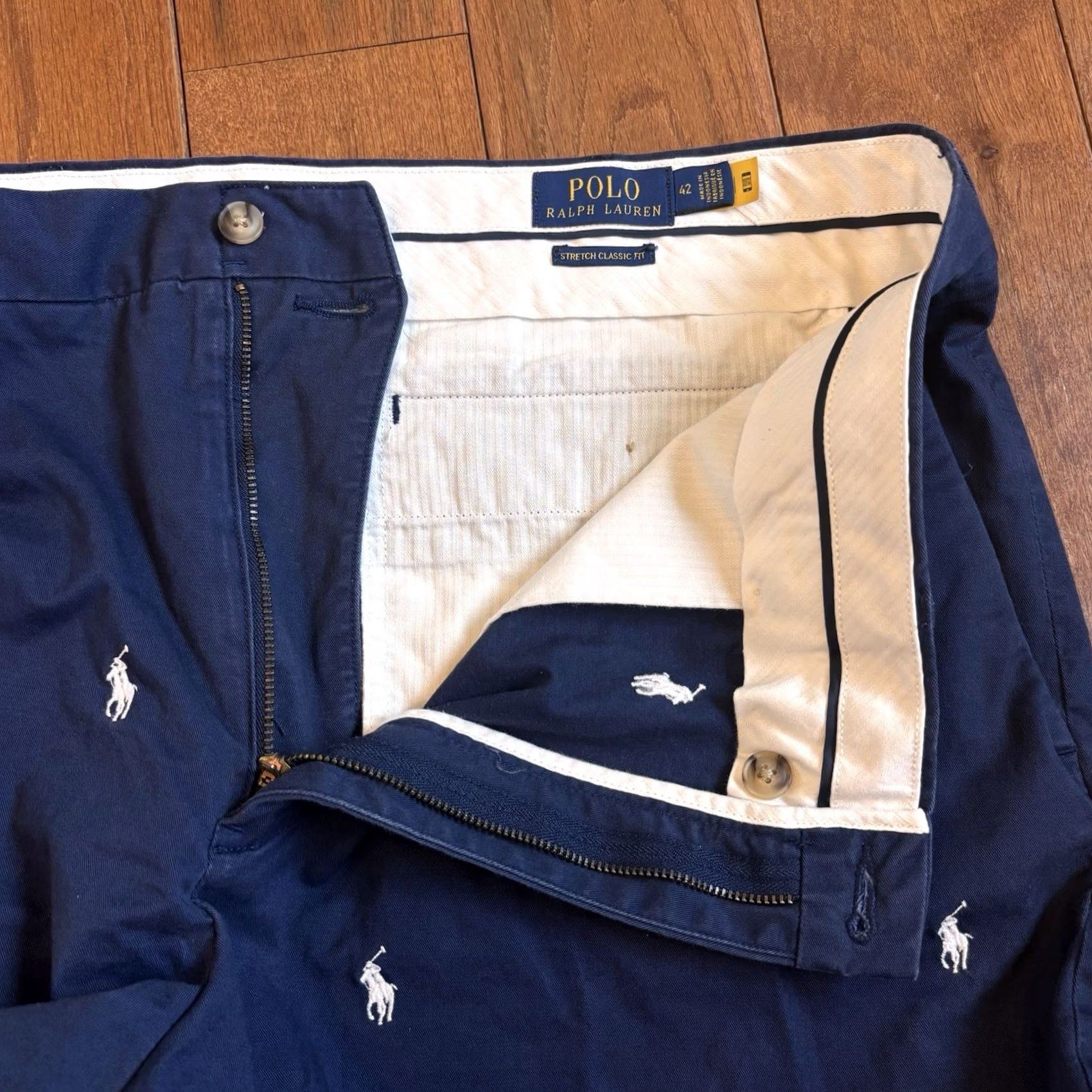 Polo Ralph Lauren Mens Polo Ralph Lauren Shorts 42 9" Classic Fit Stretch Navy Blue Horse Size US XL / EU 56 / 4 - 5 Thumbnail