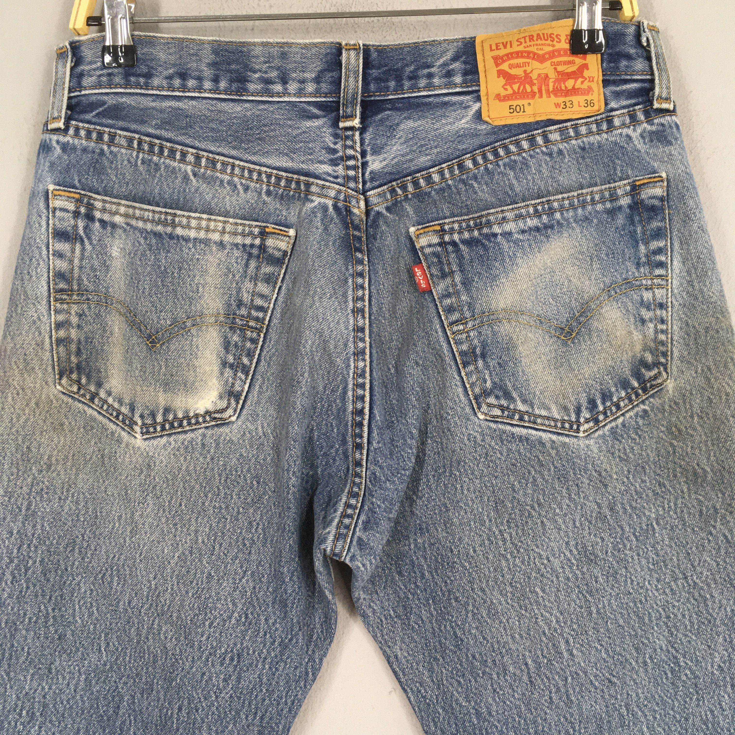 Levi's Size 31x32 Vintage 90s Levi's 501 Faded Dirty Jeans S652 Size US 31 - 8 Thumbnail