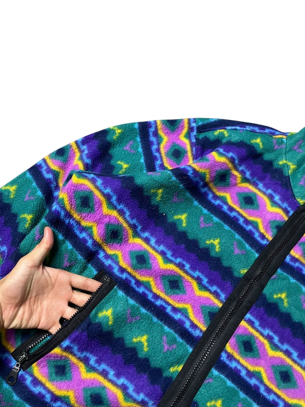 Japanese Brand × Vintage Great Heaven Sunbody Abstract Pattern Fleece Jacket (110) Size US L / EU 52-54 / 3 - 4 Thumbnail