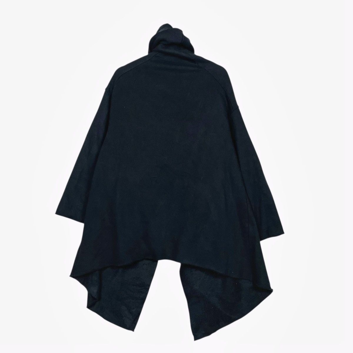 Japanese Brand Mizuiro Industries Black Hooded Buttonless Cape Coat Size M / US 6-8 / IT 42-44 - 7 Thumbnail