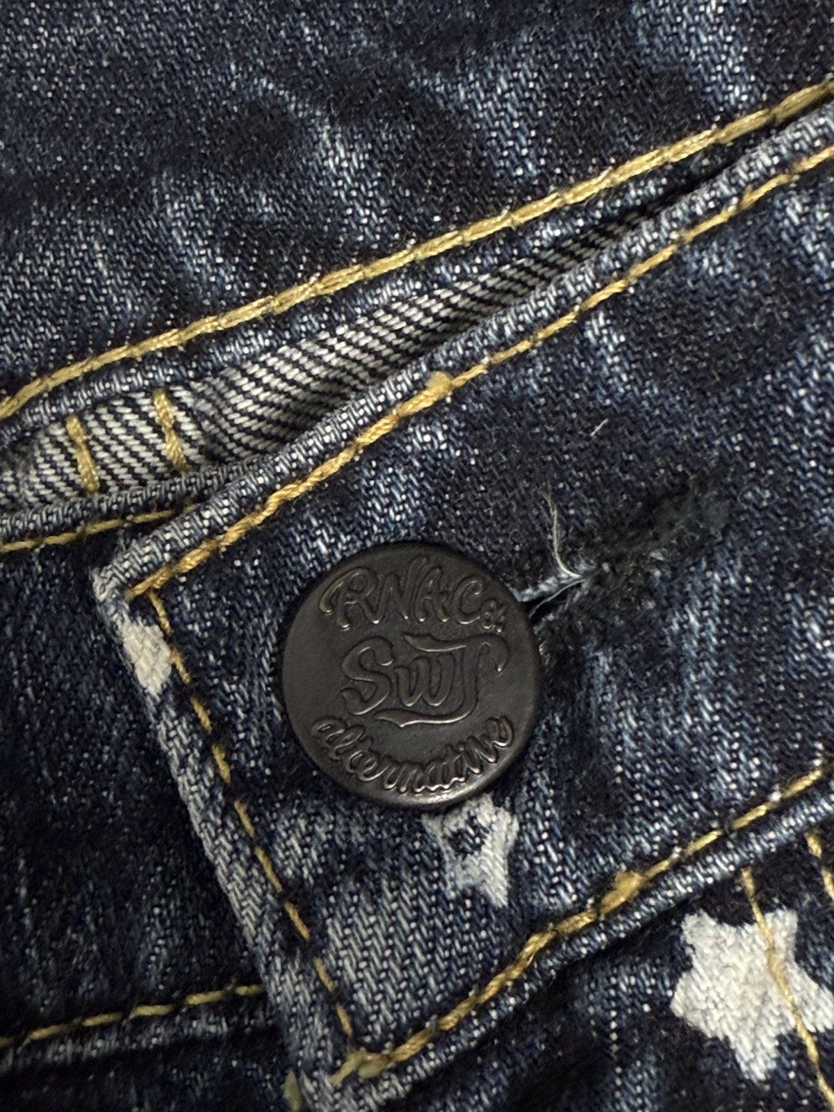 Tornado Mart Rna sweat skull art y2k denim pants Size US 29 - 7 Thumbnail