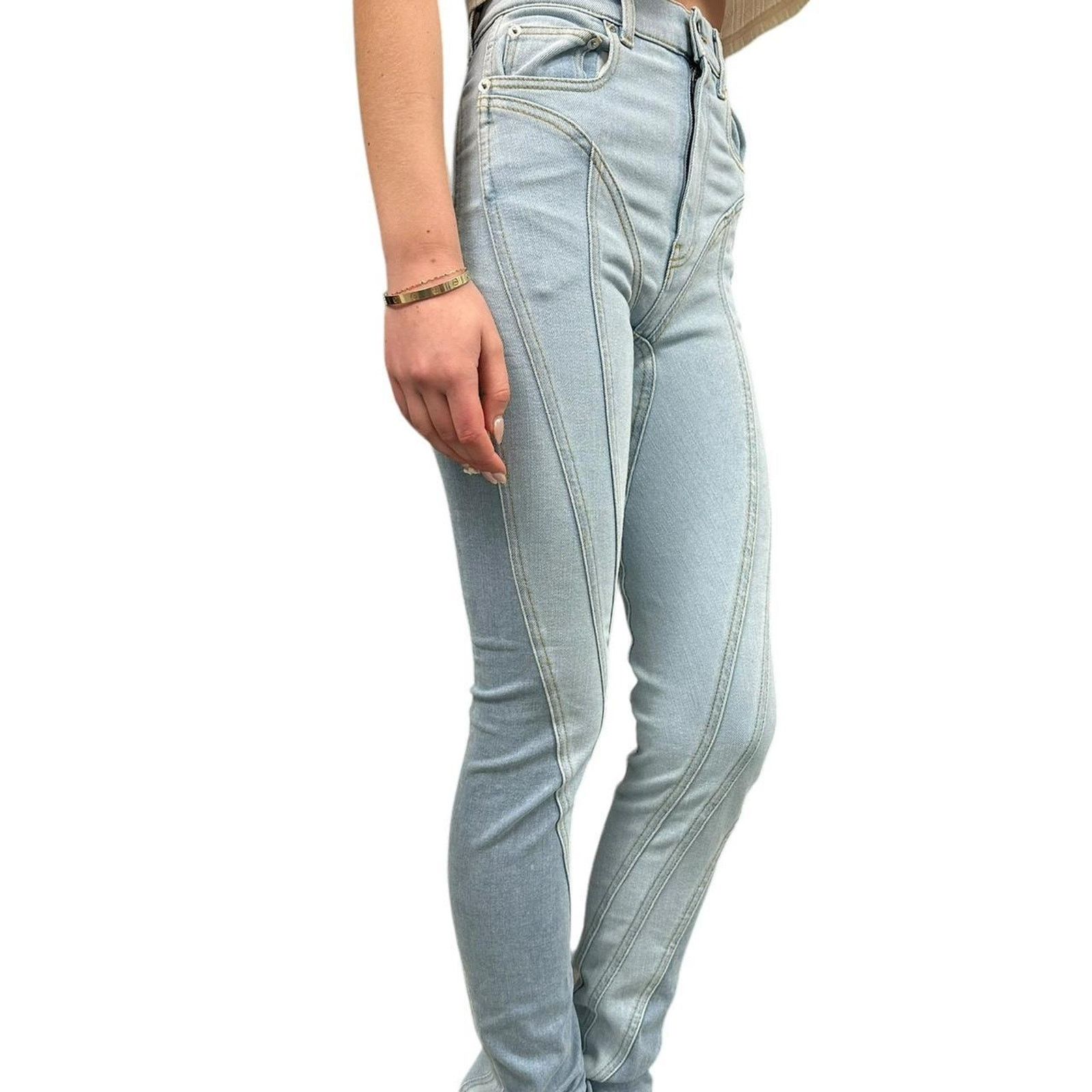 Thierry Mugler Mugler 2 Tone denim jeans Size 26" / US 2 / IT 38 - 3 Thumbnail