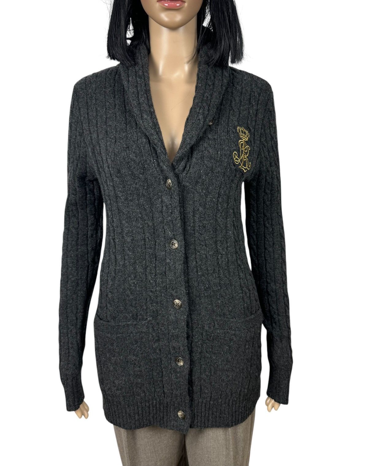 Lauren Ralph Lauren × Ralph Lauren Lauren Ralph Lauren Cable Knit Cardigan Wool Rabbit Hair Size S / US 4 / IT 40 - 2 Thumbnail