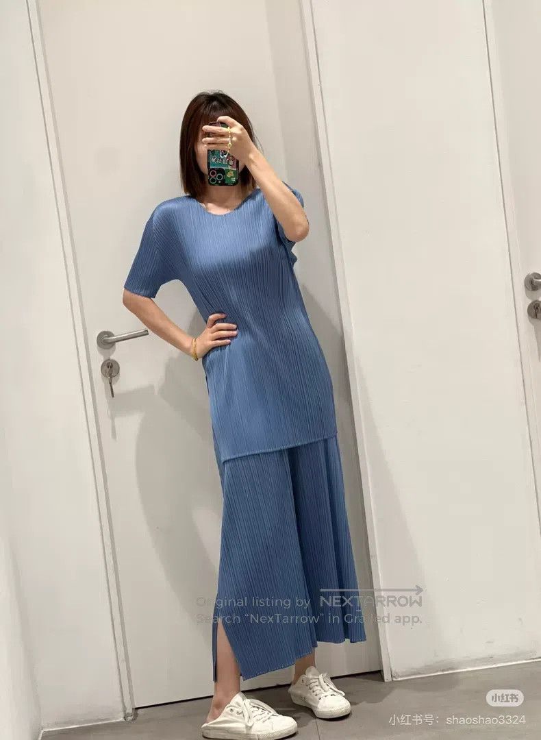 Issey Miyake Issey Miyake Haze Blue Long Top Size L / US 10 / IT 46 - 8 Thumbnail