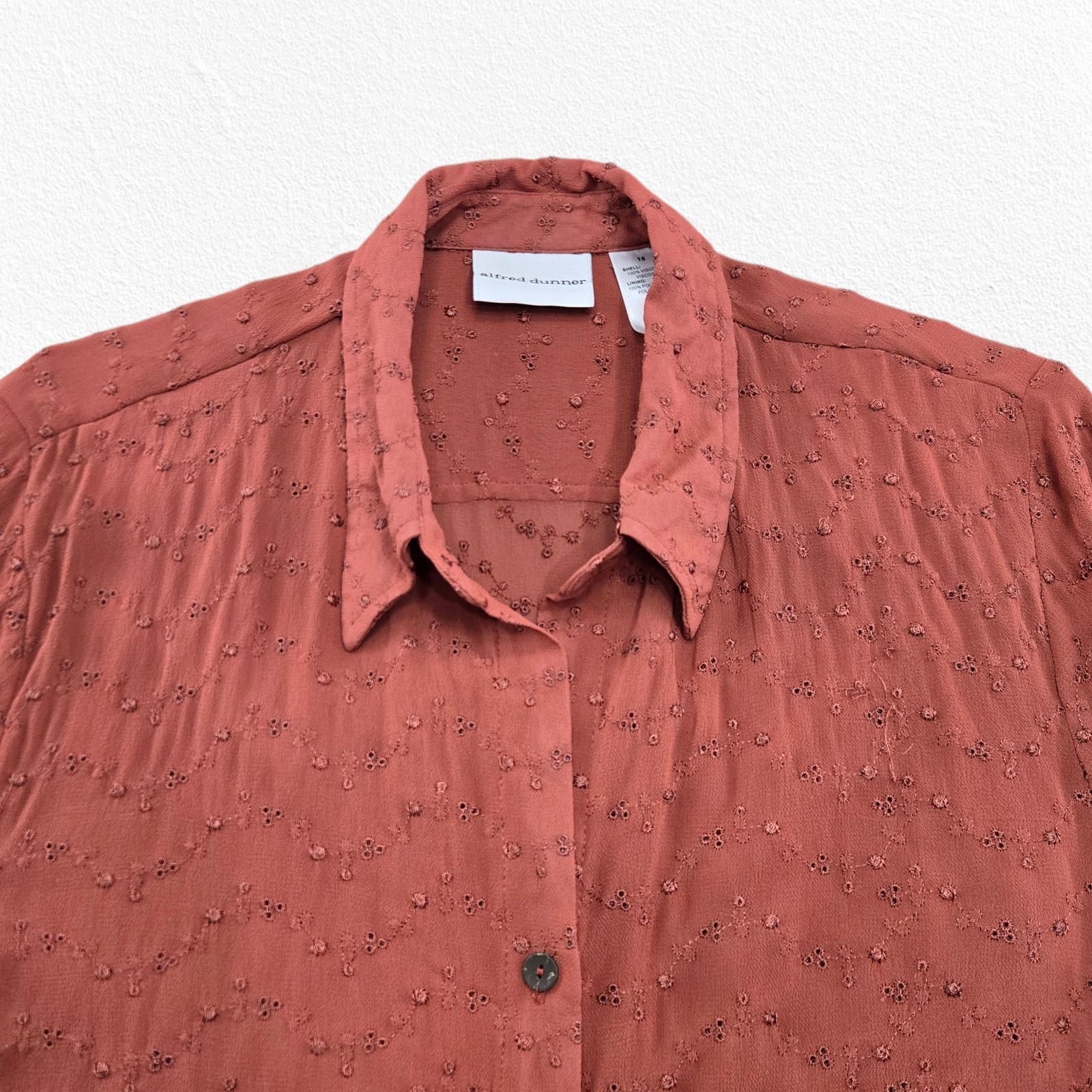 Other Y2K Paprika Textured Button Up Blouse Short Sleeve Size 16 Size XL / US 12-14 / IT 48-50 - 3 Thumbnail