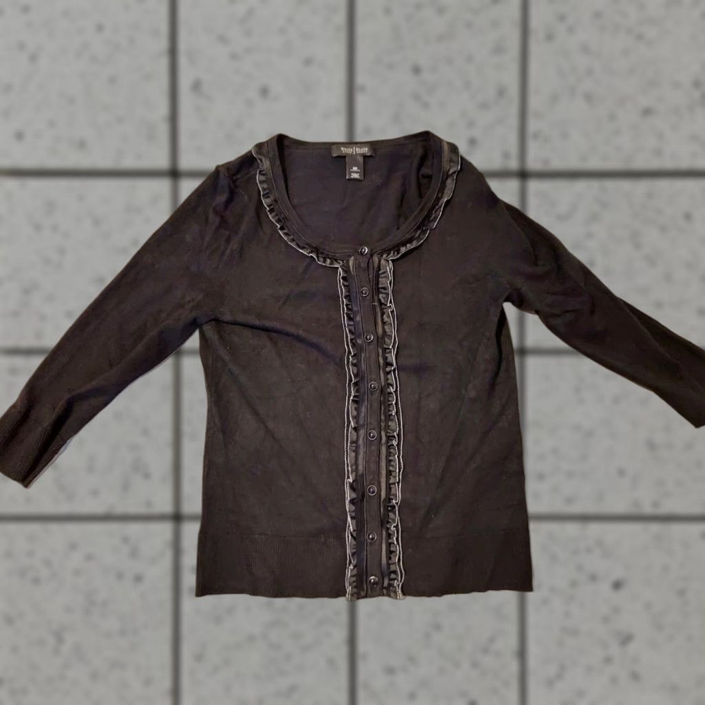 White House Black Market Womens White House Black Market Cardigan Sweater XS Black Cardigan Women XS Black Size XS / US 0-2 / IT 36-38 - 1 Thumbnail