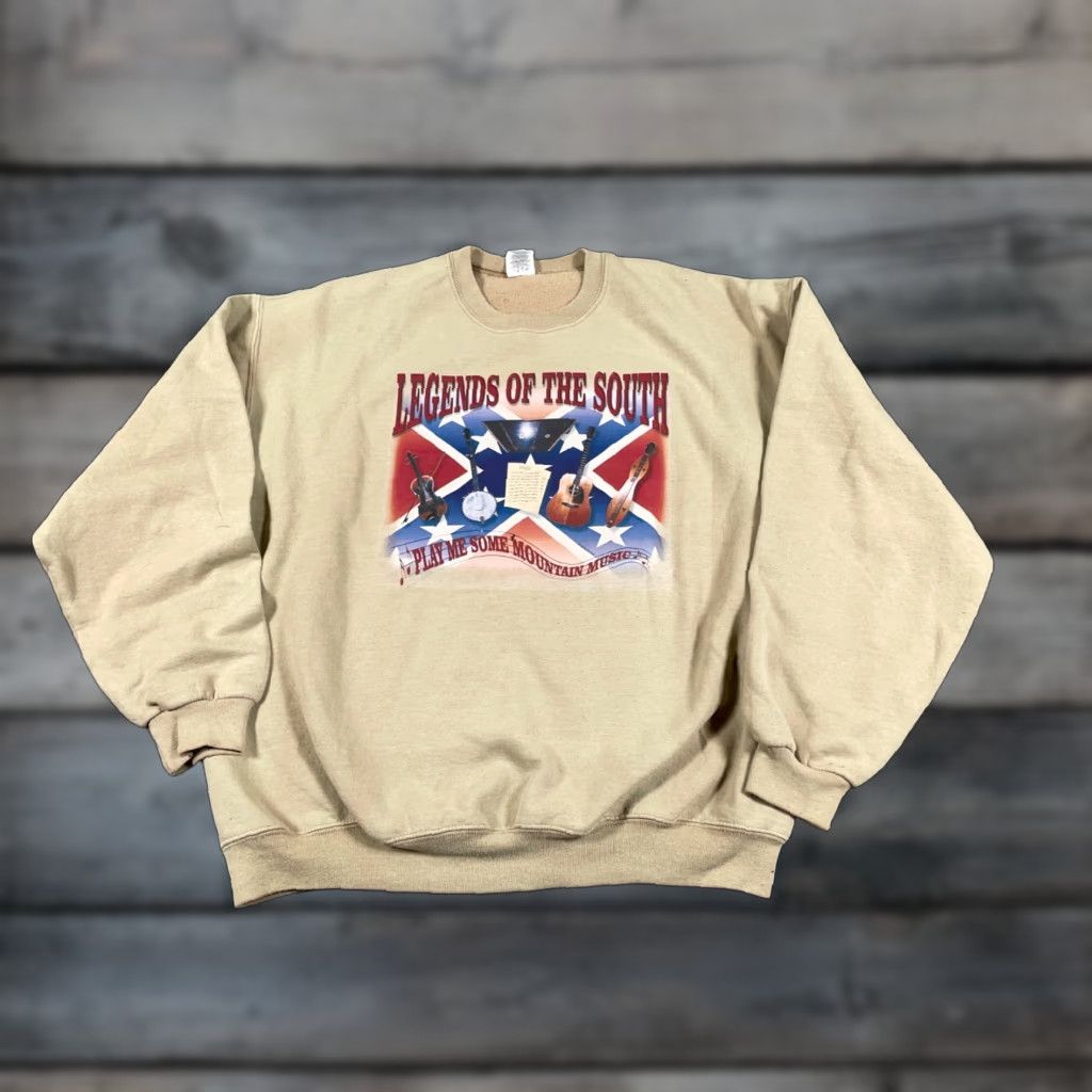 Jerzees VINTAGE Jerzees Legends of the South Sweatshirt Adult XL Beige 90s Music Retro Mens Size US XL / EU 56 / 4 - 1 Thumbnail