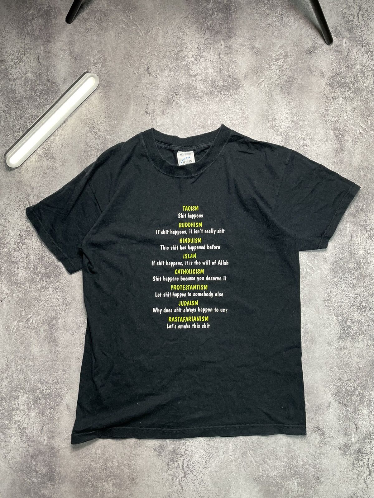 Vintage VTG 90s Religions World Satire Parody Graphic Tee M USA Size US M / EU 48-50 / 2 - 1 Thumbnail