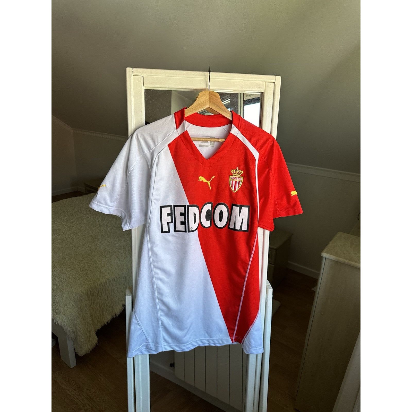 Puma Monaco Home football shirt 2001 - 2002 Soccer Jersey Sz L Size US L / EU 52-54 / 3 - 1 Thumbnail