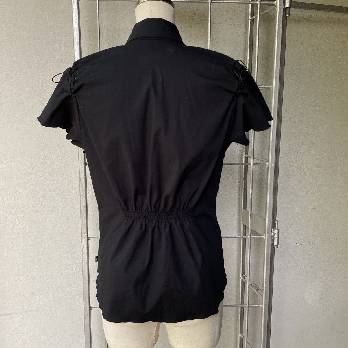 Enrico Coveri ENRICO COVERING Black Puff Sleeve Eyelet Shirt Size M / US 6-8 / IT 42-44 - 15 Thumbnail