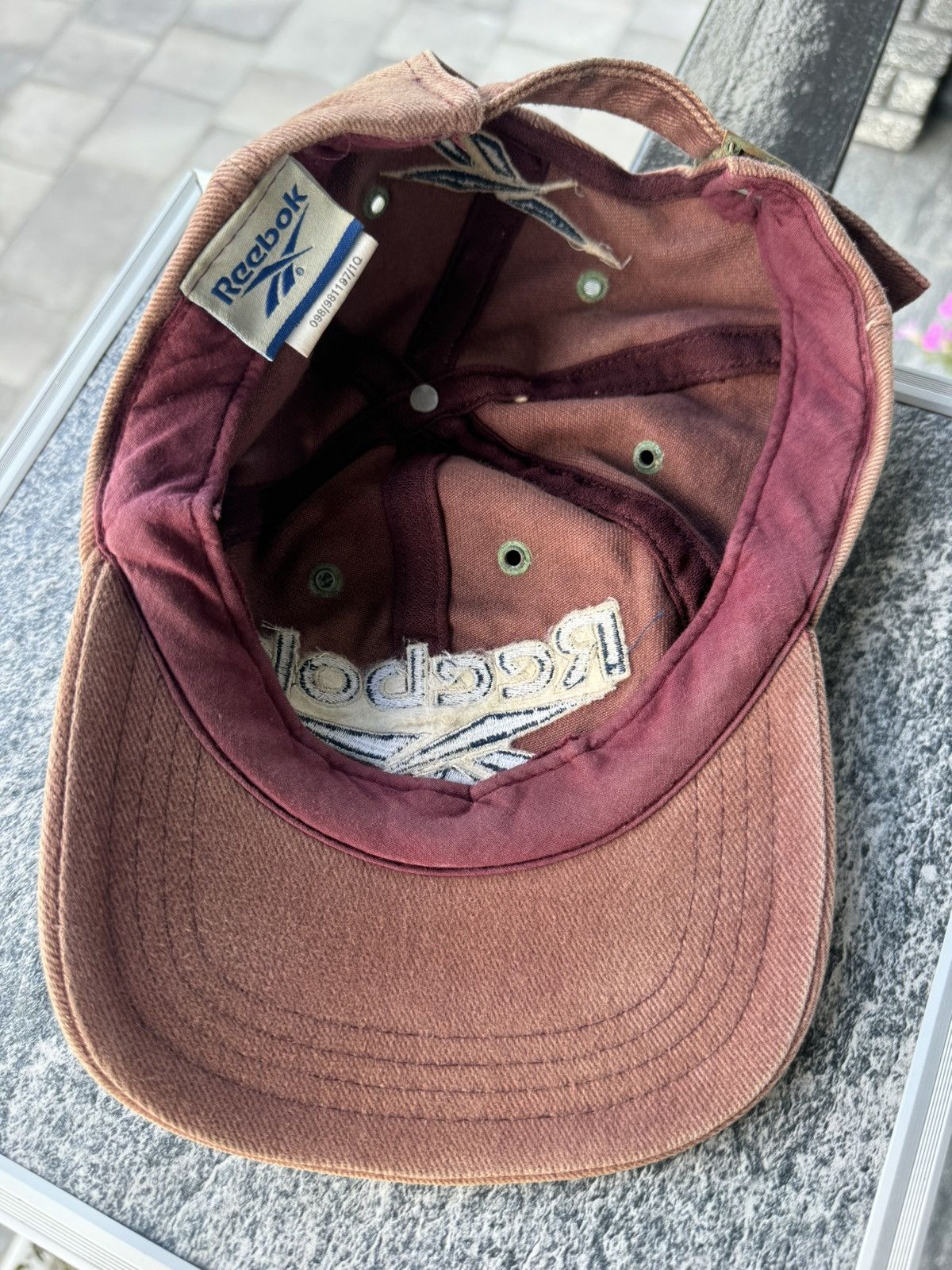Reebok × Vintage Vintage 90s Reebok Brown Cap Y2K Size ONE SIZE - 7 Thumbnail