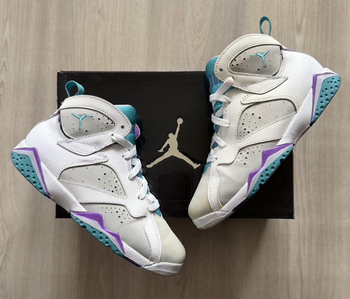 Jordan Brand Rare 2011 Air Jordan AJ7 Retro PS 'Mineral Blue' 442961-001 Size US 4.5 / IT 34.5 - 1 Thumbnail