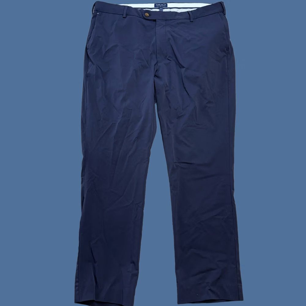 Peter Millar Peter Millar Crown Crafted Pants Mens 38x32 Blue Nylon Spandex Golf Chino Straight Front Pocket Regular Size Type Size US 38 / EU 54 - 1 Thumbnail