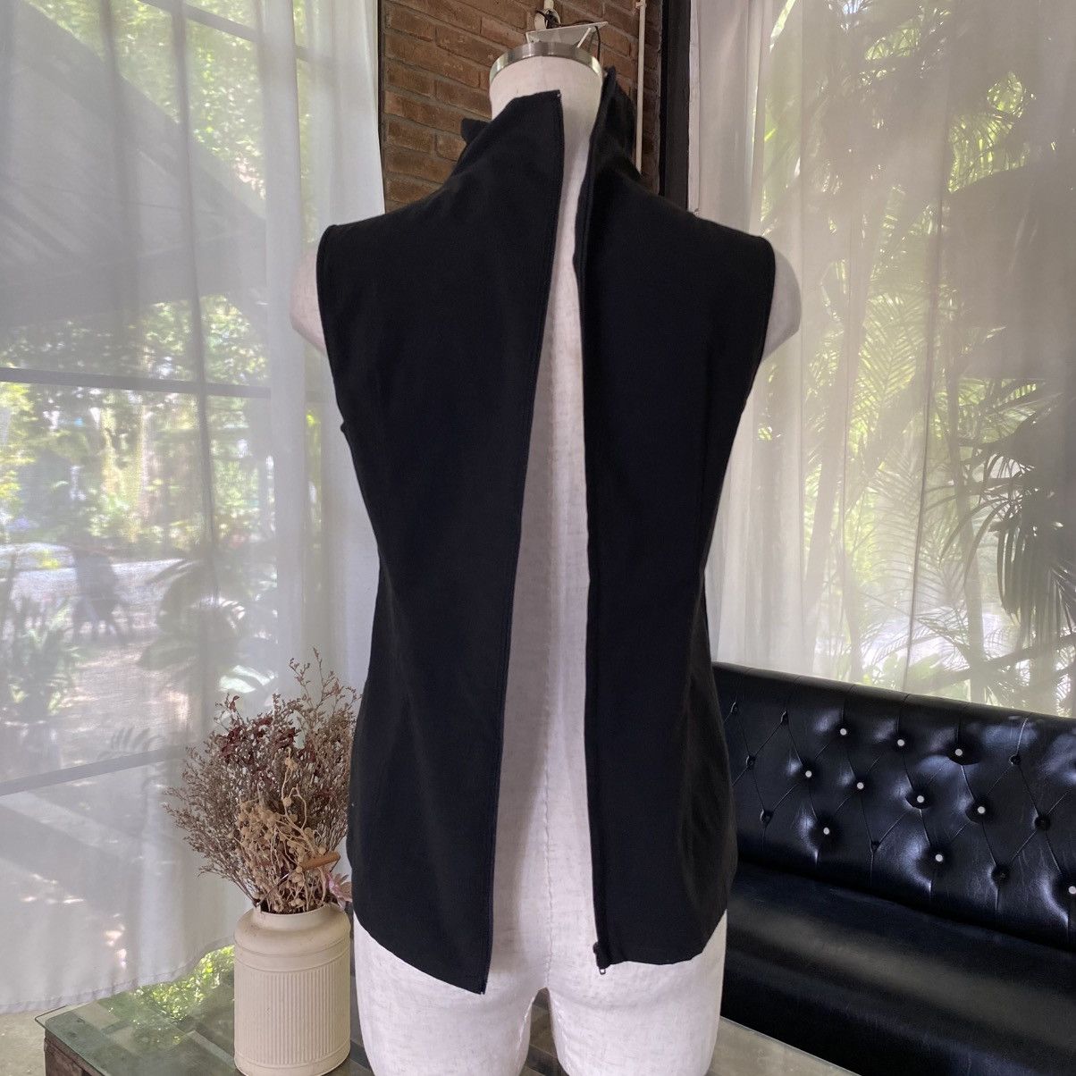 Japanese Brand A/T Black Pleated High Neck Top Size M / US 6-8 / IT 42-44 - 3 Thumbnail