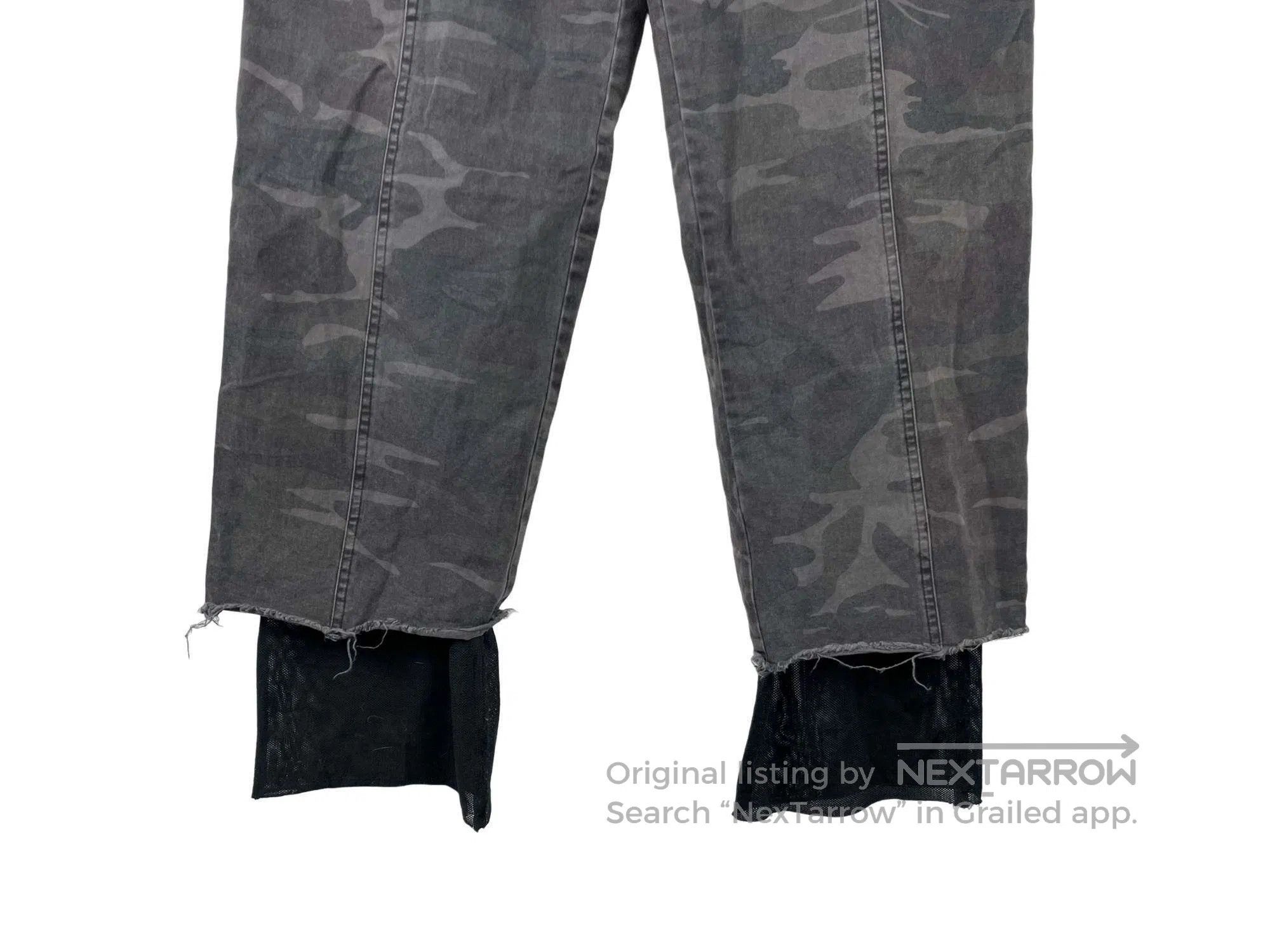 Song For The Mute SONG FOR THE MUTE Distressed Camo Layered Cargo Pants Size US 34 / EU 50 - 4 Thumbnail