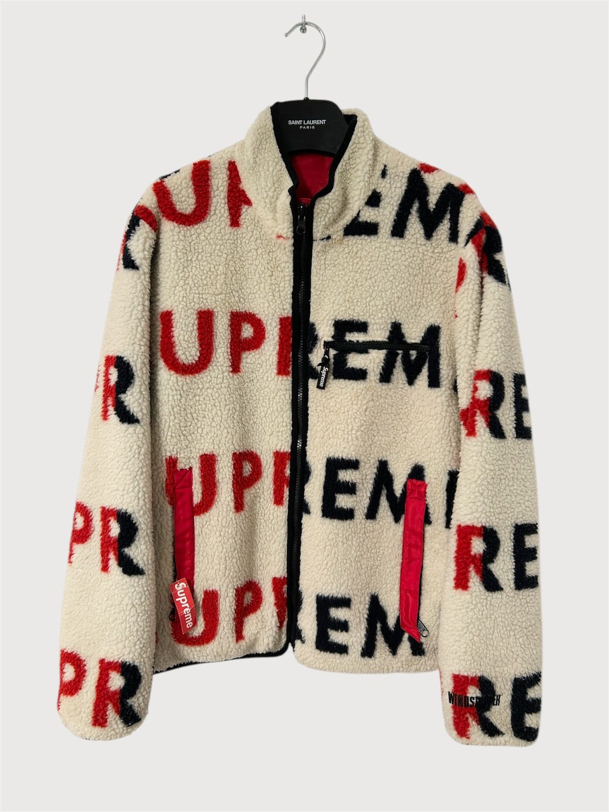 Supreme FW2018 Reversible Logo Fleece Jacket Size US M / EU 48-50 / 2 - 1 Thumbnail