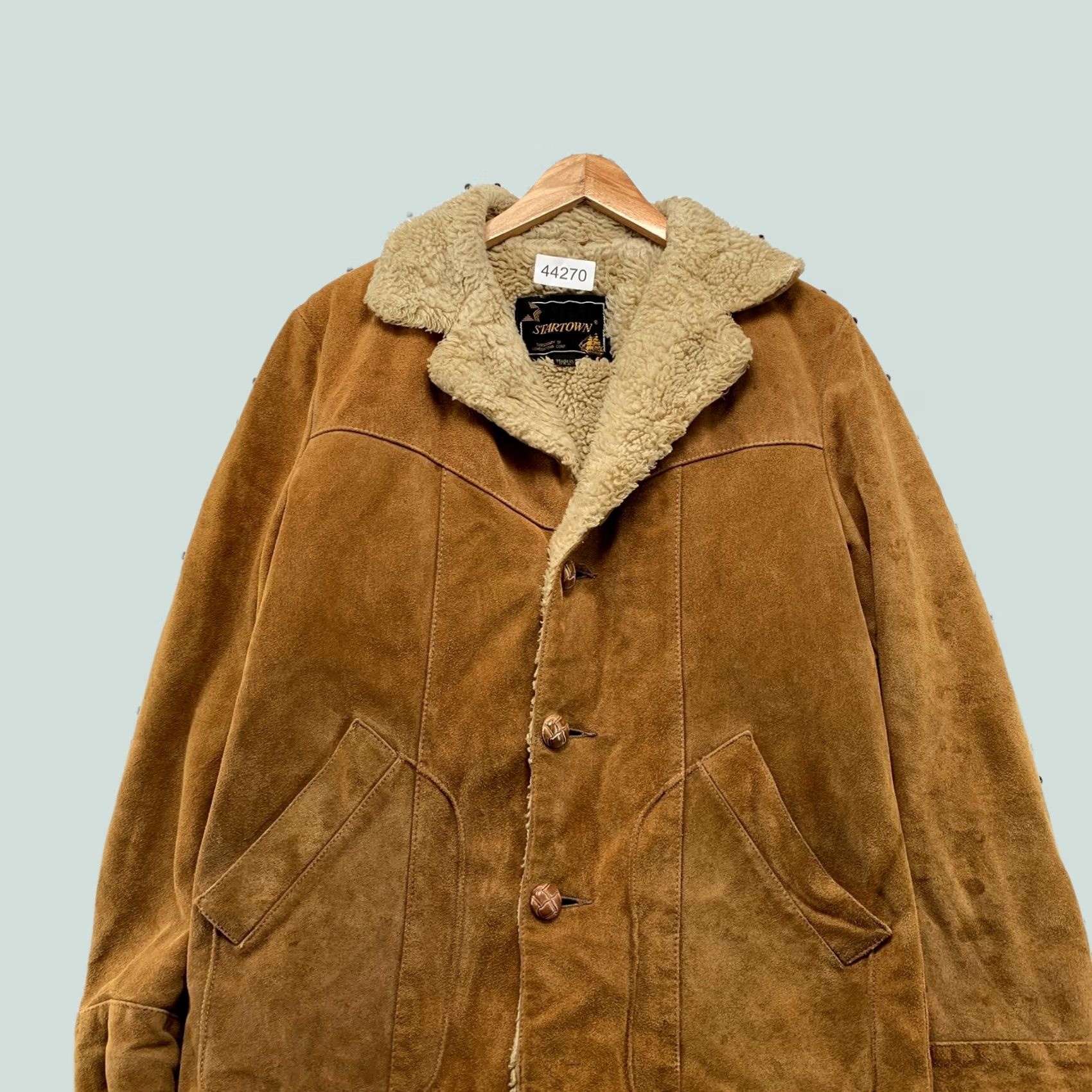 Vintage Startown Vintage Coat Suede Button 38 Brown Men Coat Casual Winter 38 Mens Suede Leather Vintage Startown USA Size US XXS / EU 40 - 1 Thumbnail