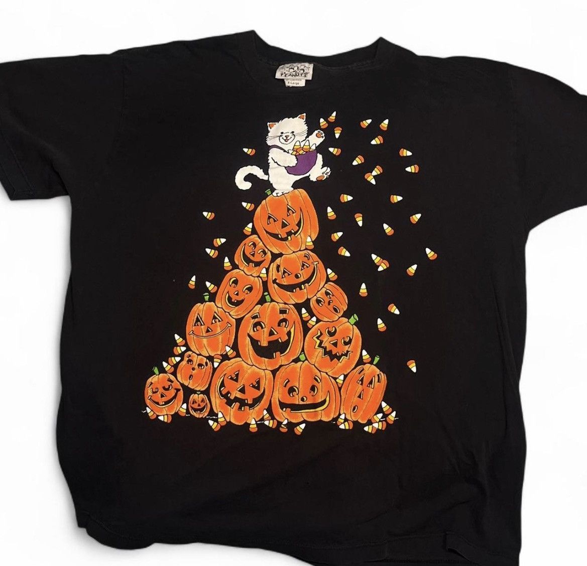 Peanuts RARE Vintage 90s Halloween Peanuts Single Stitch T-Shirt Tee Size US XL / EU 56 / 4 - 1 Thumbnail