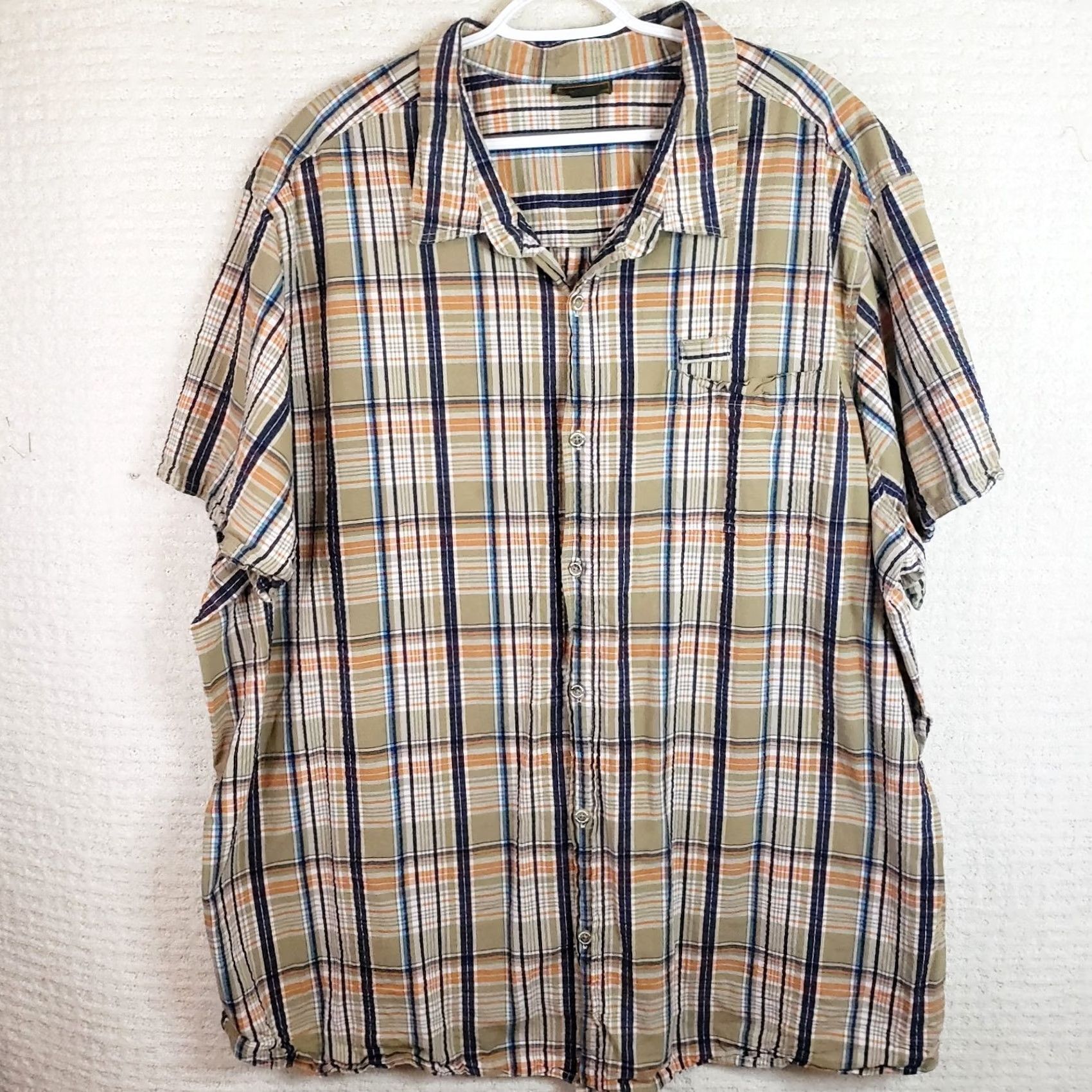 Pop Trading Company Boulder Creek Trading Company Shirt Men's 4XL Big Multicolor Cotton Plaid Short Sleeve Button-Up 4XL Mens Big & Tall Plaid Shirt Size US XXL / EU 58 / 5 - 2 Thumbnail