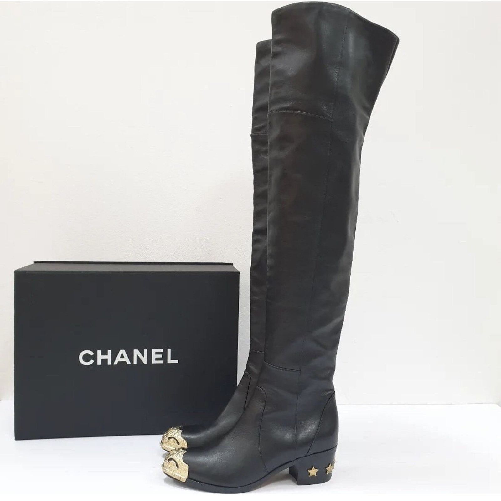 Chanel Chanel Paris Dallas Metal Cap Toe Thigh High Boots Sz. 36.5 Size US 5.5 / IT 35.5 - 1 Thumbnail