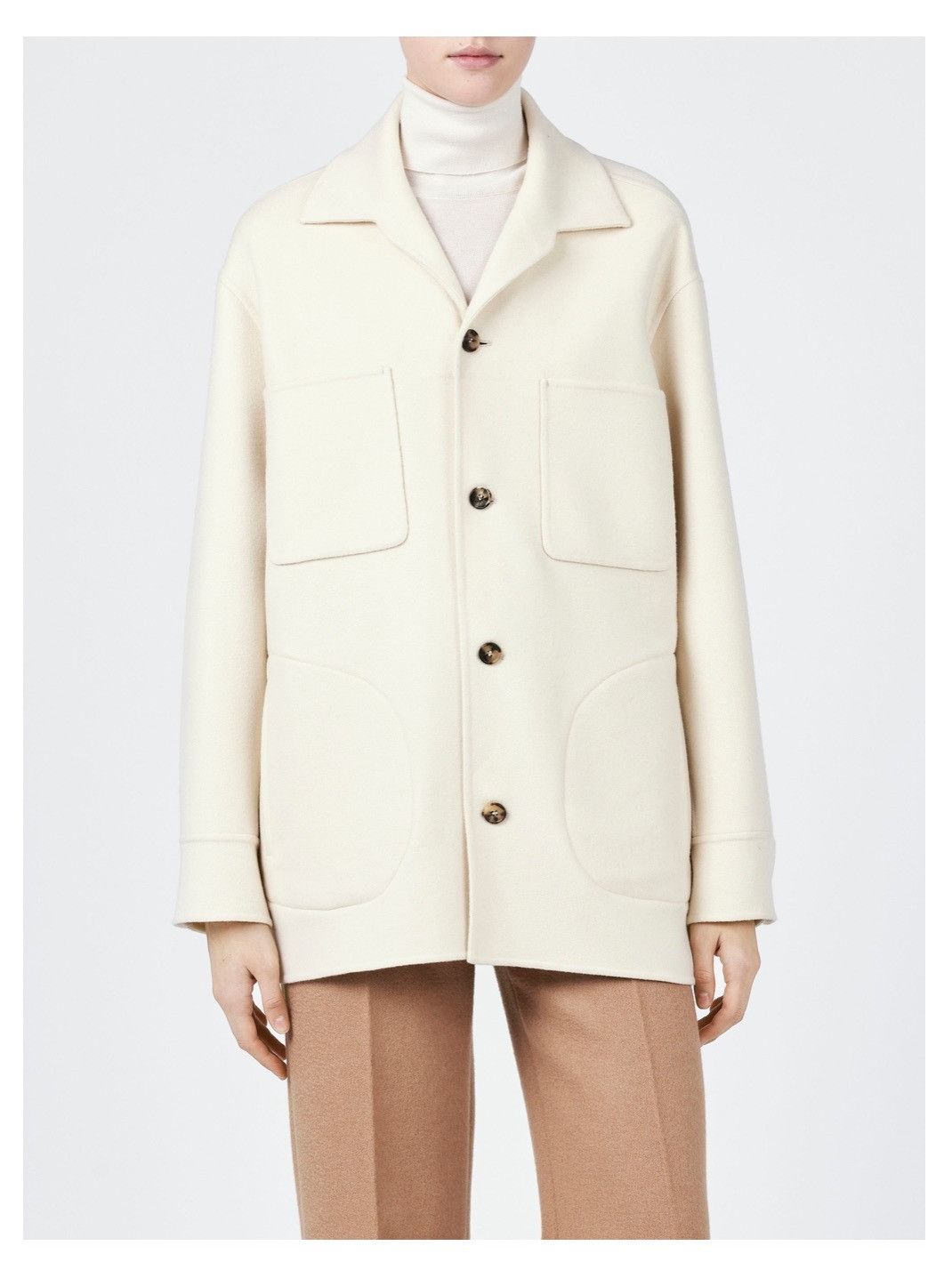 Loro Piana o1srvl11e0725 FAO6473 Jillian Over Shirt in White Size XL / US 12-14 / IT 48-50 - 3 Thumbnail