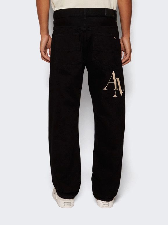 Amiri o1s1wg110725 Staggered Logo Straight Jeans in Black Size US 36 / EU 52 - 5 Thumbnail