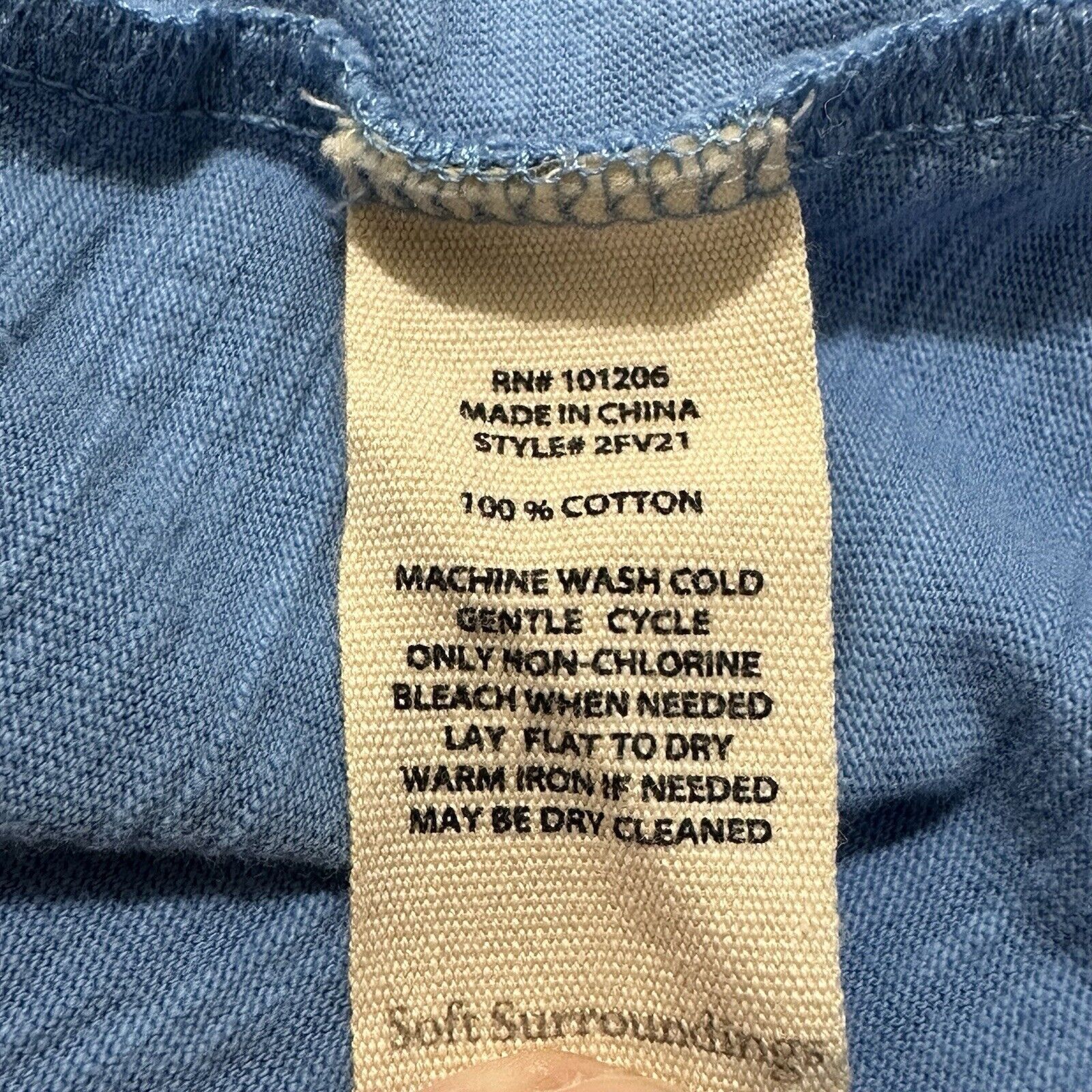 Other Soft Surroundings XL Blue Danielle Button Front Tunic Blouse Size XL / US 12-14 / IT 48-50 - 4 Thumbnail
