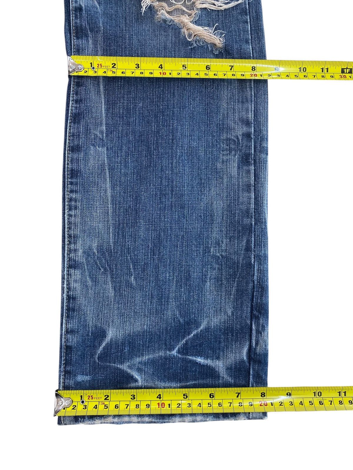 Japanese Brand Buzerayse Studded Distressed Faded Wide Leg Jeans Size US 30 / EU 46 - 6 Thumbnail