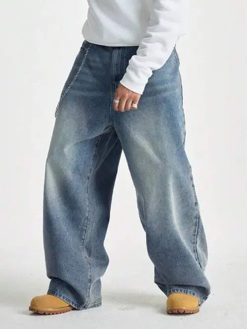 Jean Washed Y2k Denim Jeans Loose fit Baggy Size US 32 / EU 48 - 1 Thumbnail
