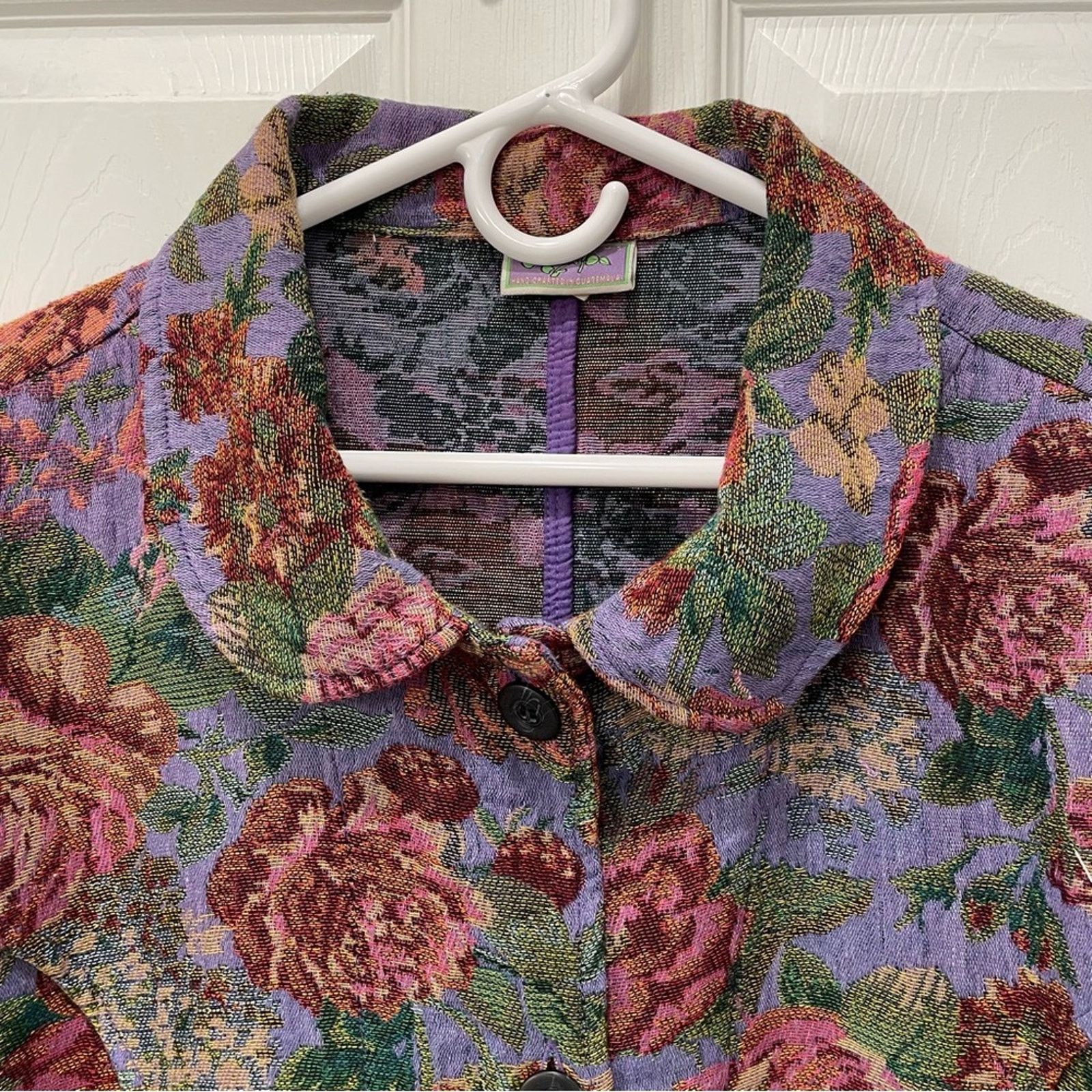 Other Vintage Handcrafted Floral Tapestry Jacket Size M / US 6-8 / IT 42-44 - 3 Thumbnail