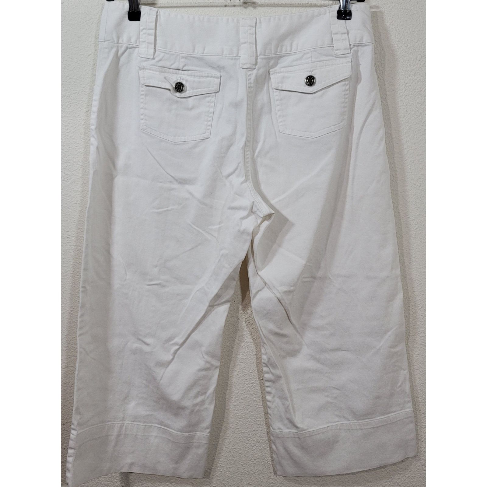 Other Crazy Horse White Flat Front Cropped Jeans Pants 12 Size 34" / US 12 / IT 48 - 2 Thumbnail