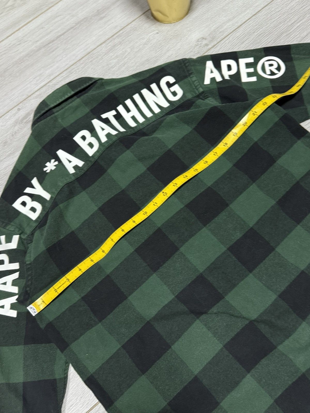 Aape Aape Bape check shirt plaid overshot spell out big logo Size US M / EU 48-50 / 2 - 10 Thumbnail
