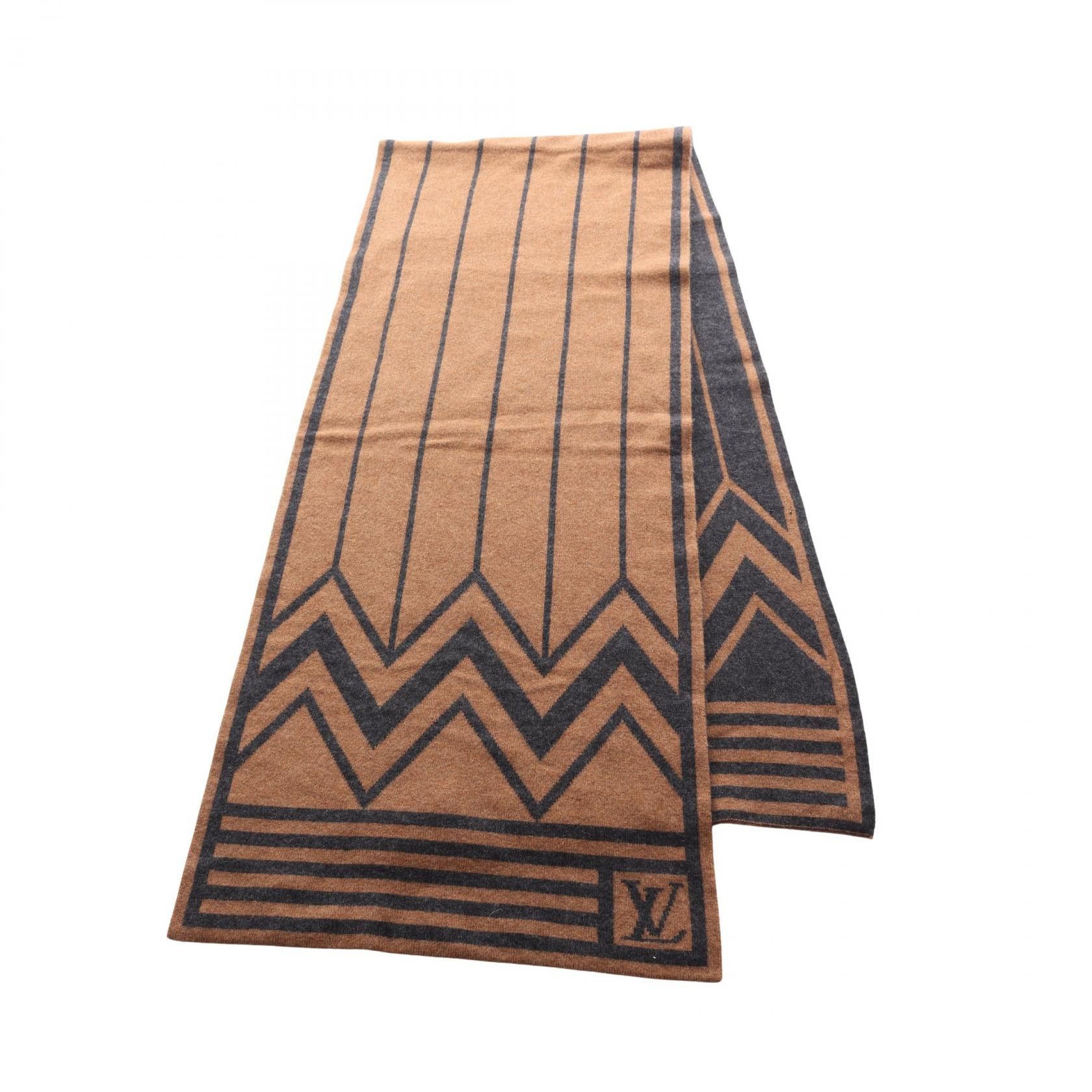 Louis Vuitton Louis Vuitton Louis Vuitton Echarpe V Caracolum Cashmere Scarf Textile Scarf DUTY FREE for USA Size ONE SIZE - 1 Thumbnail