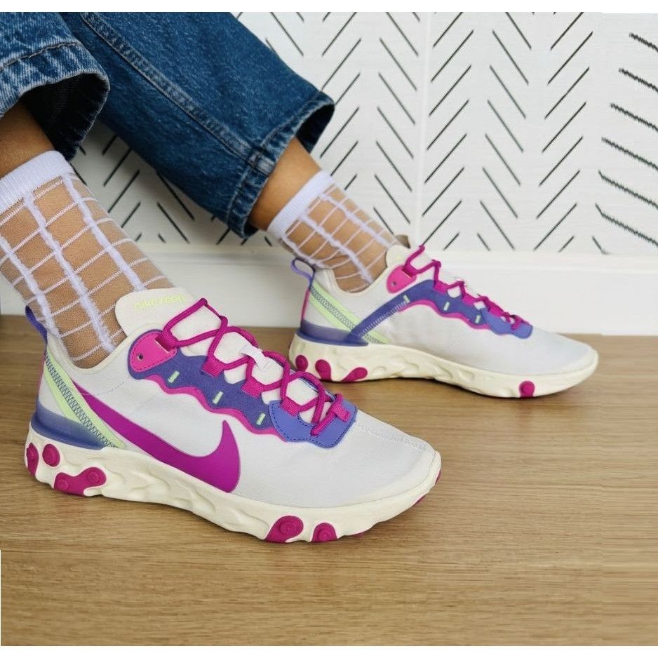 Nike ⭐Nike React Element 55 Womens Athletic Running Shoes 5 Whit Size US 5 / IT 35 - 1 Thumbnail