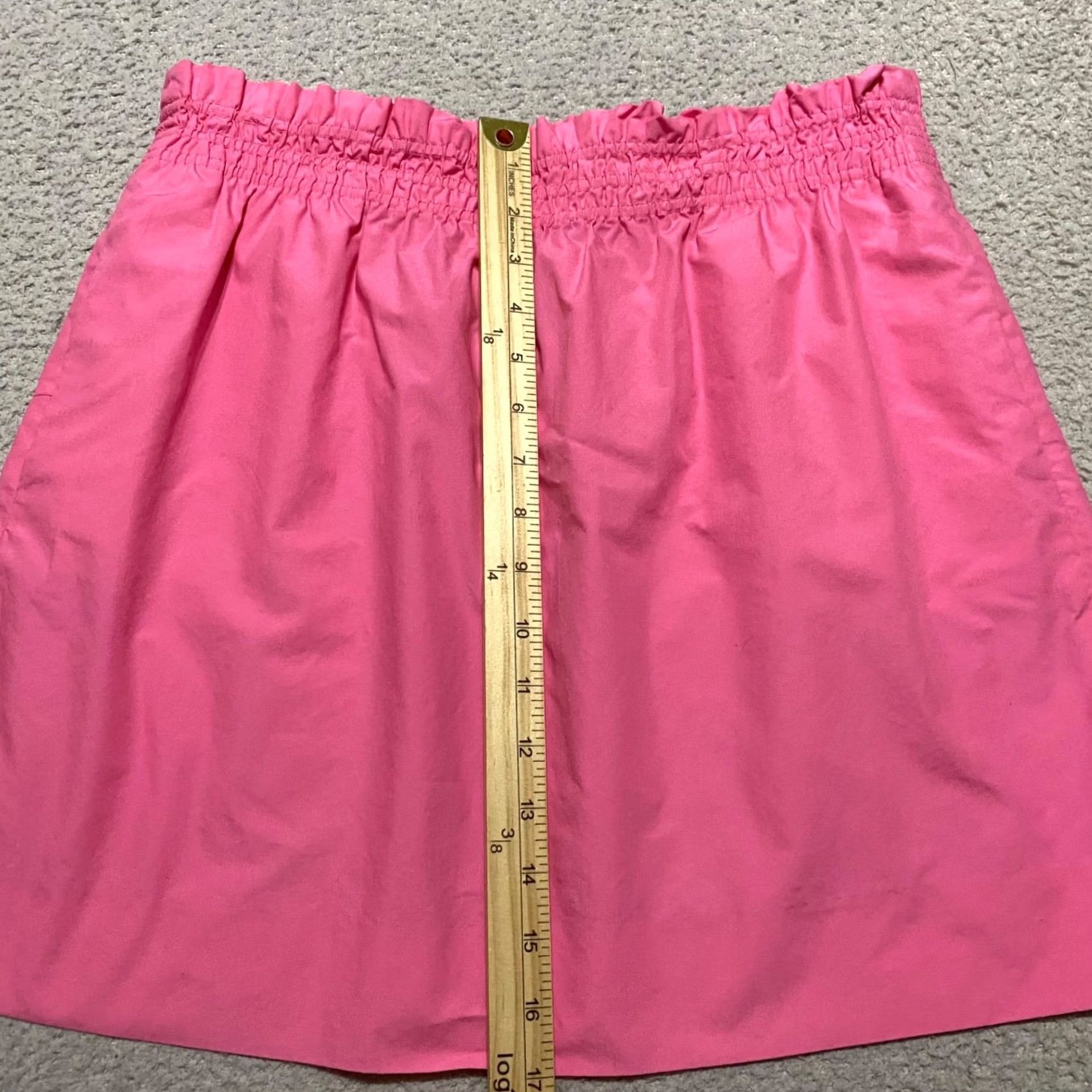 J.Crew J. Crew Pink Cotton Mini Skirt sz 10 Ruffled Elastic Waist Womens Size 32" / US 10 / IT 46 - 4 Thumbnail