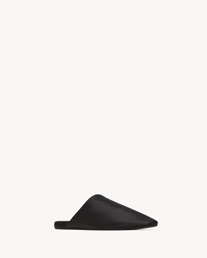 Saint Laurent Paris o1tko10426 Leather Plaza Mules in Black Size US 11 / EU 44 - 3 Thumbnail