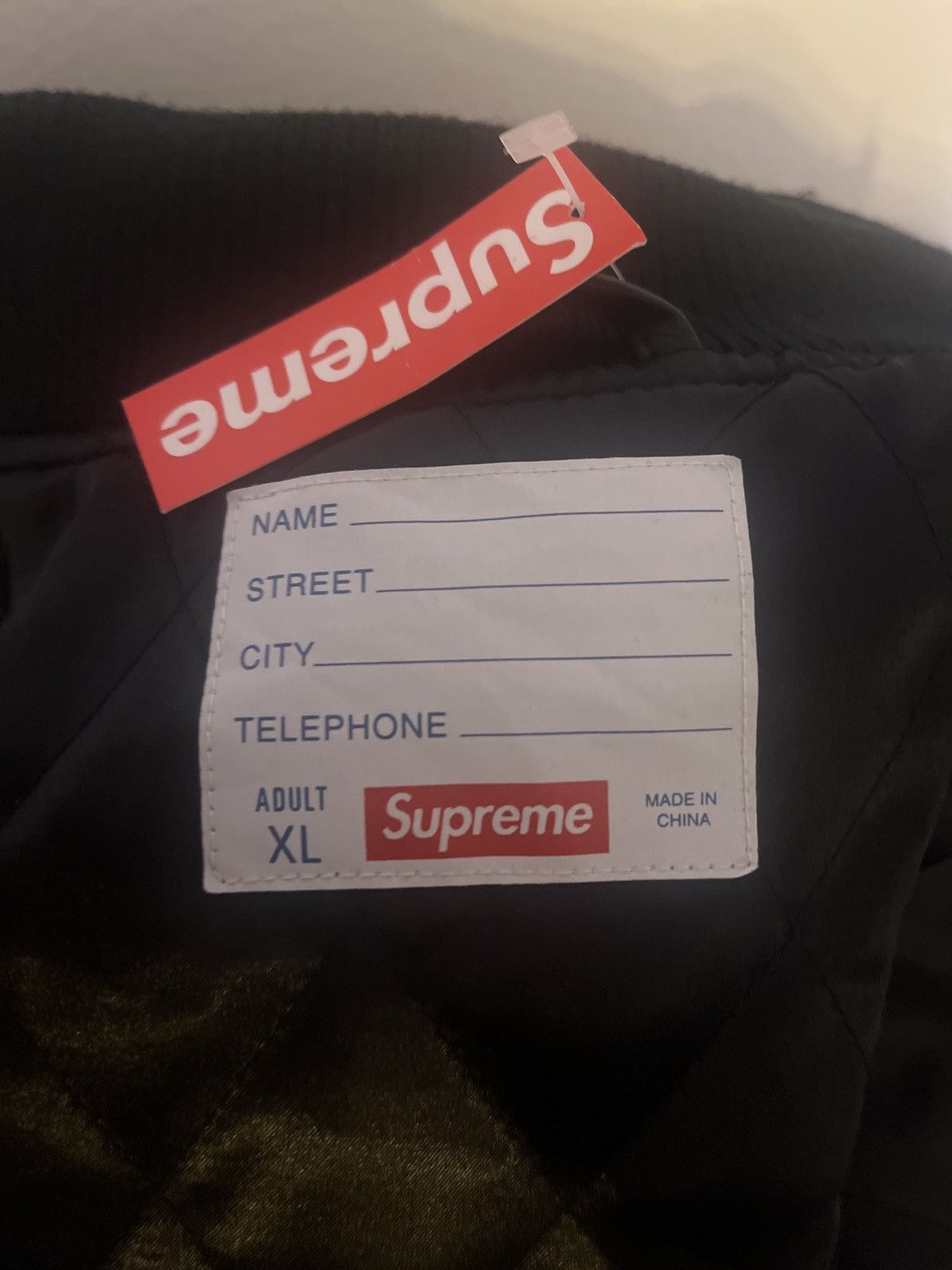 Supreme Worn Once Supreme Cross Varsity Jacket in black Size XL Size US XL / EU 56 / 4 - 4 Thumbnail